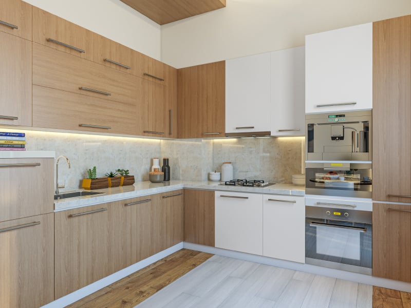 L Shaped Kitchen - Modular Kitchen