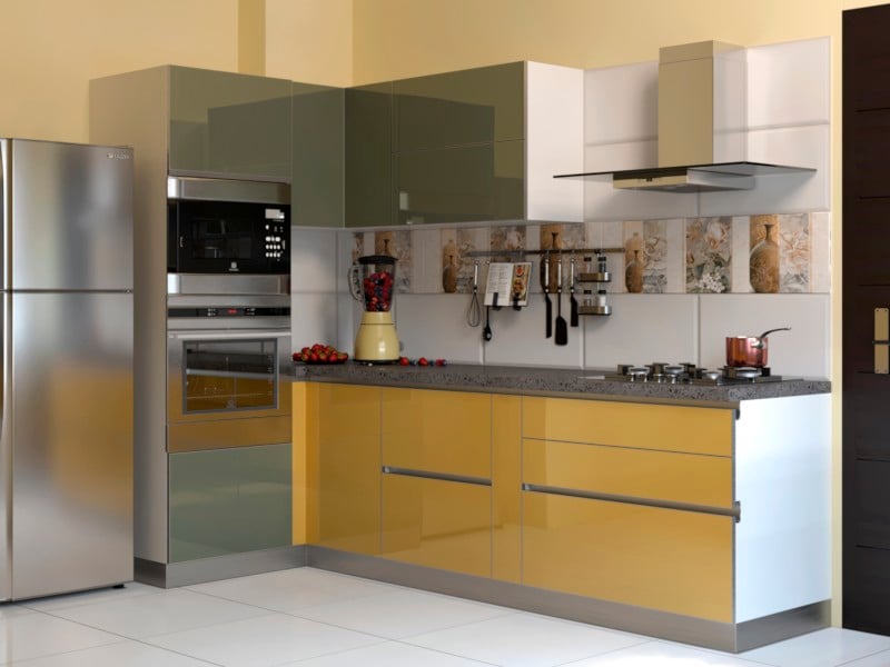 L Shaped Kitchen - Modular Kitchen