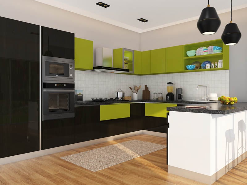 U Shaped Kitchen - Modular Kitchen