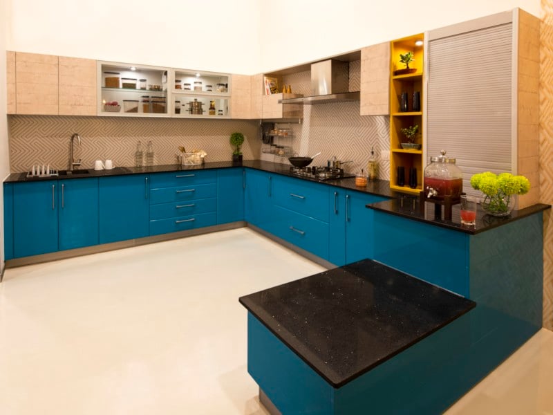 U Shaped Kitchen - Modular Kitchen