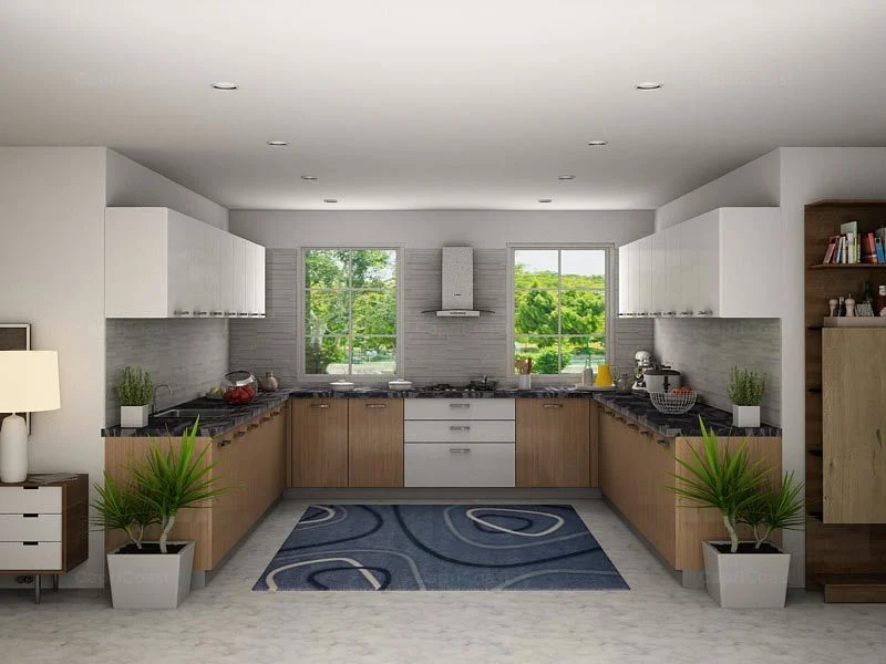 U Shaped Kitchen - Modular Kitchen